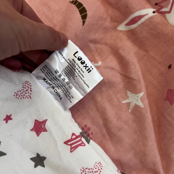 Baby sleep sack 2 pack Size L 12-18 months Pink White Stars Bunnies - Picture 5 of 7